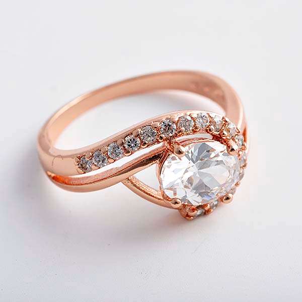 Shinning Rose Gold Filled CZ Wedding Fashion Ring,size 8